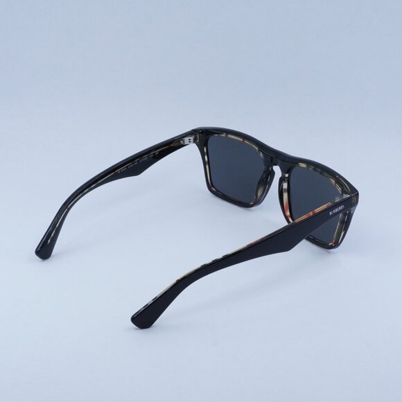 Burberry BE4434 412187 Sunglasses Black on Vintage Square Frame, Grey Lenses - Picture 6 of 10